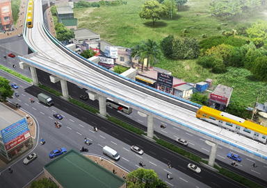  Thi công cọc khoan nhồi ga số 3 thuộc gói thầu số 2 các ga trên cao - tuyến đường sắt đô thị trên cao Hà Nội
